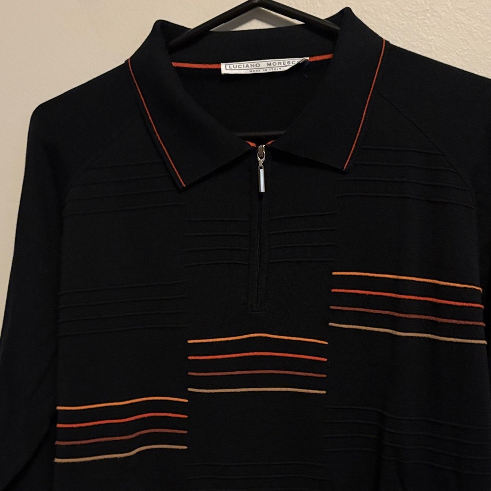 Vintage Luciano Moresco Italian 3/4  Zip-Sweater